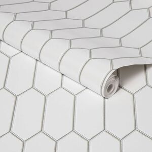 Threshold - Hexagon Tile Peel & Stick Wallpaper White - Thresh White